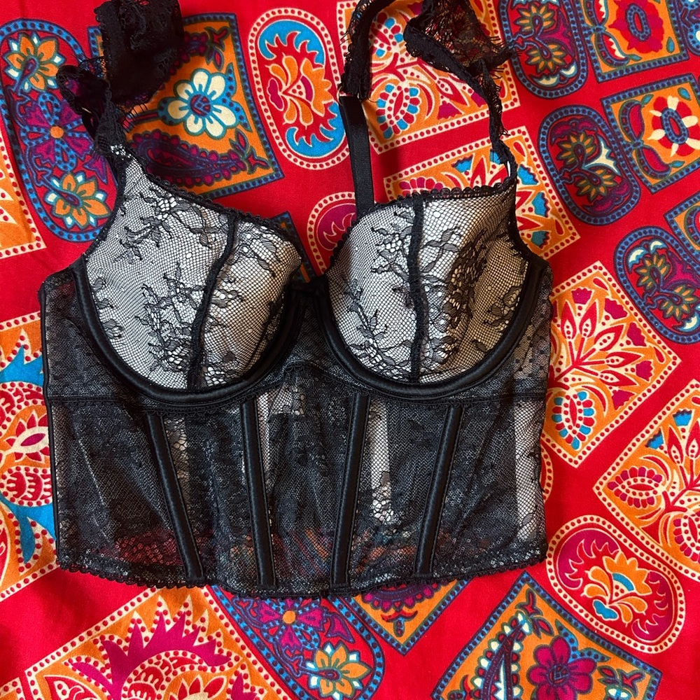 Victoria's Secret Black Lace Bustier